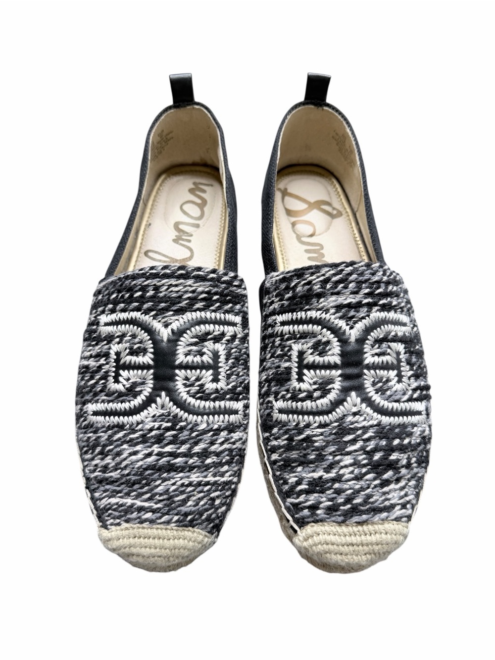 Sam Edelman Khloe Women’s Fabric & Leather Black and Tan Espadrilles Size 10M - Picture 5 of 10